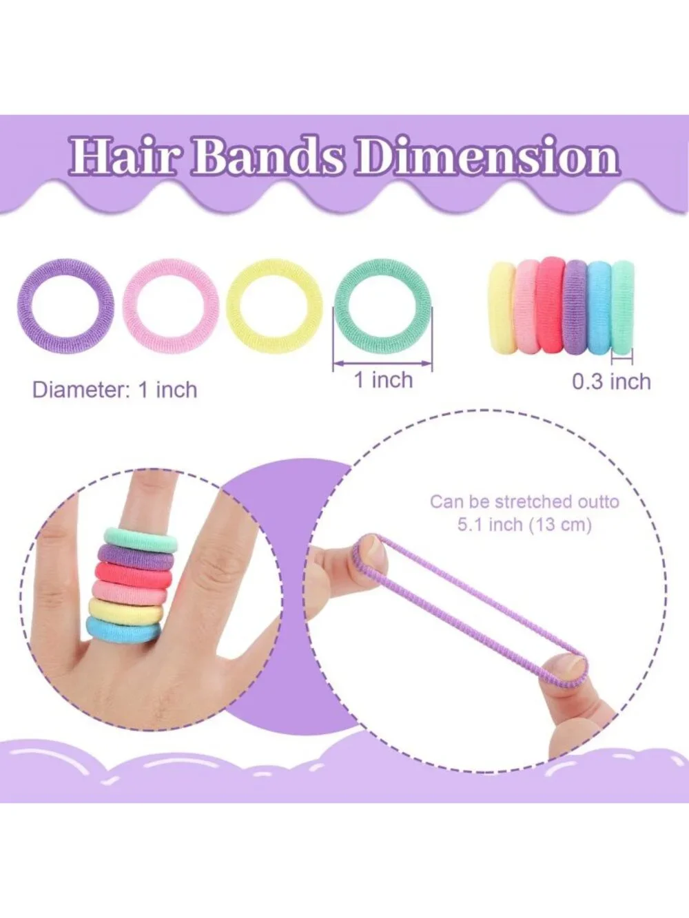 200 Pack No Damage Hair Ties for Baby, Toddlers & Girls - Soft Elastic Bands